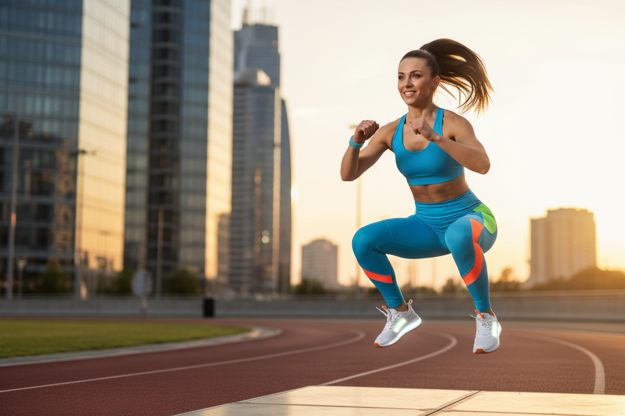 Adult female in fitness wear